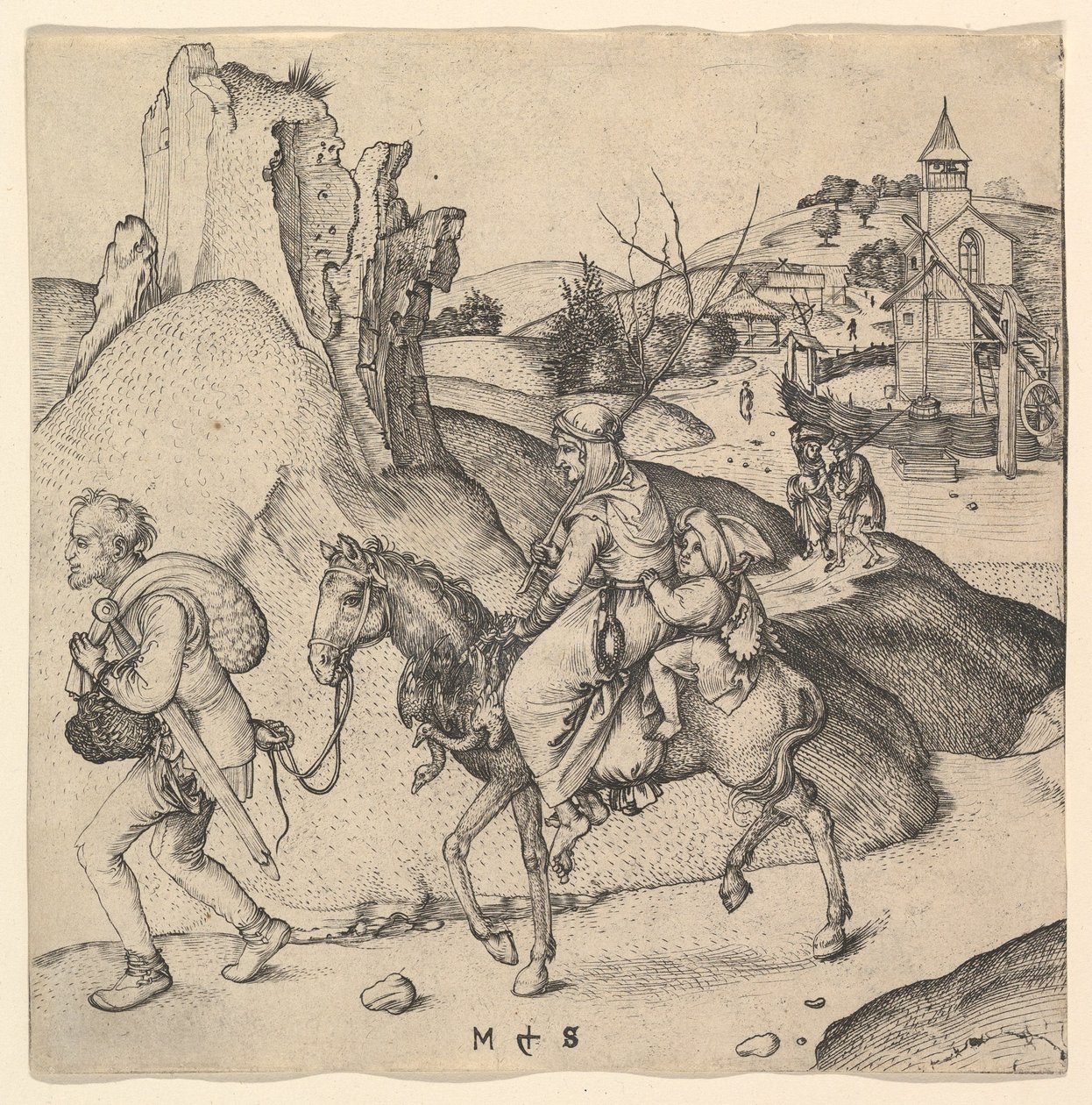 Bauernfamilie auf dem Weg zum Markt von Martin Schongauer