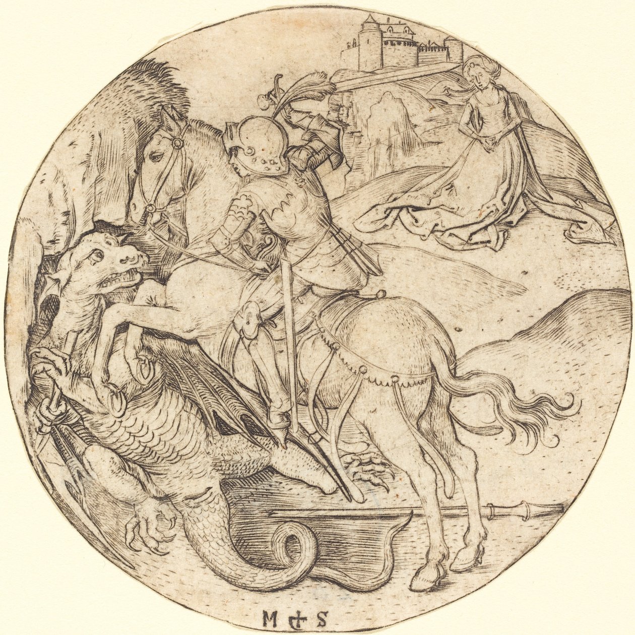 Heiliger Georg und der Drache von Martin Schongauer