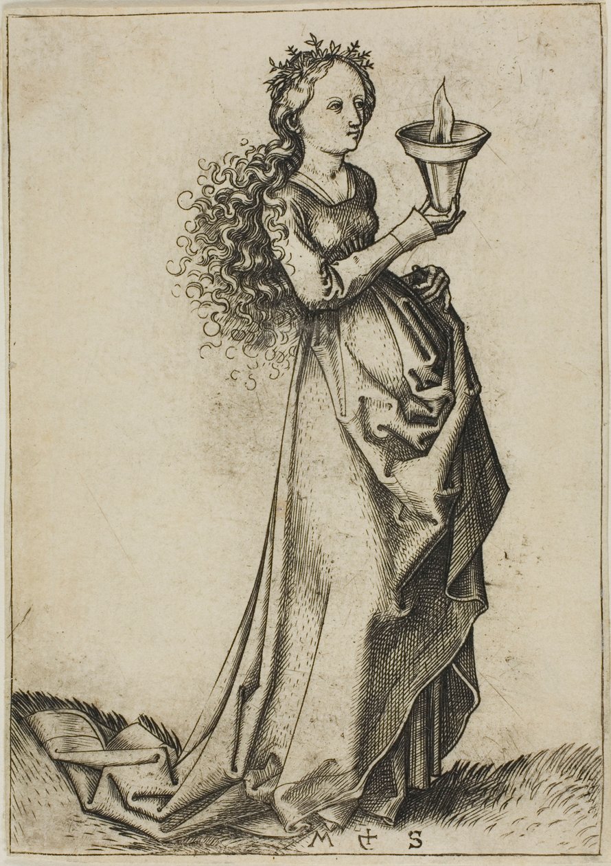 Die erste kluge Jungfrau von Martin Schongauer