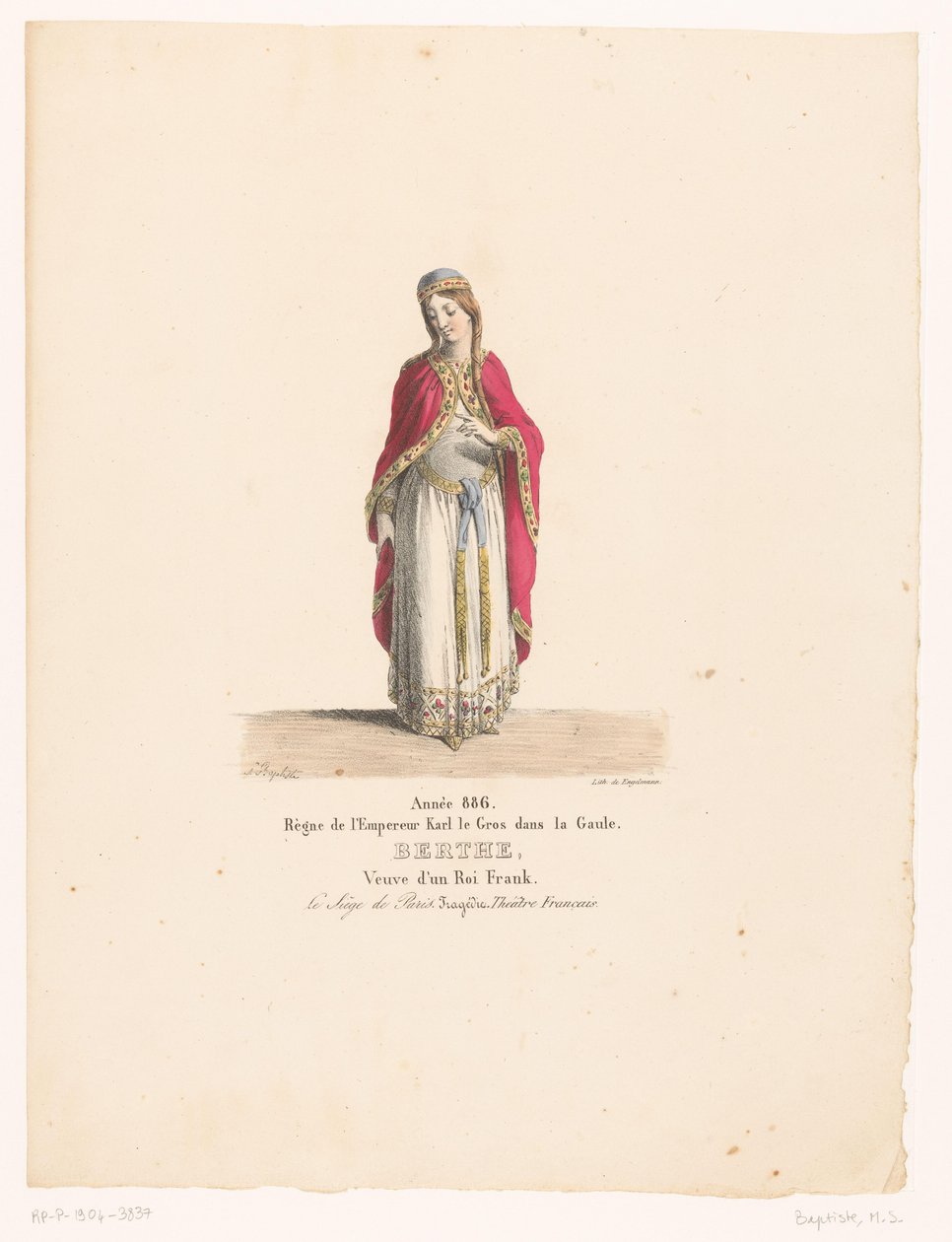 Kostüm von Königin Berthe aus der Tragödie Le Siège de Paris von Martin Sylvestre Baptiste