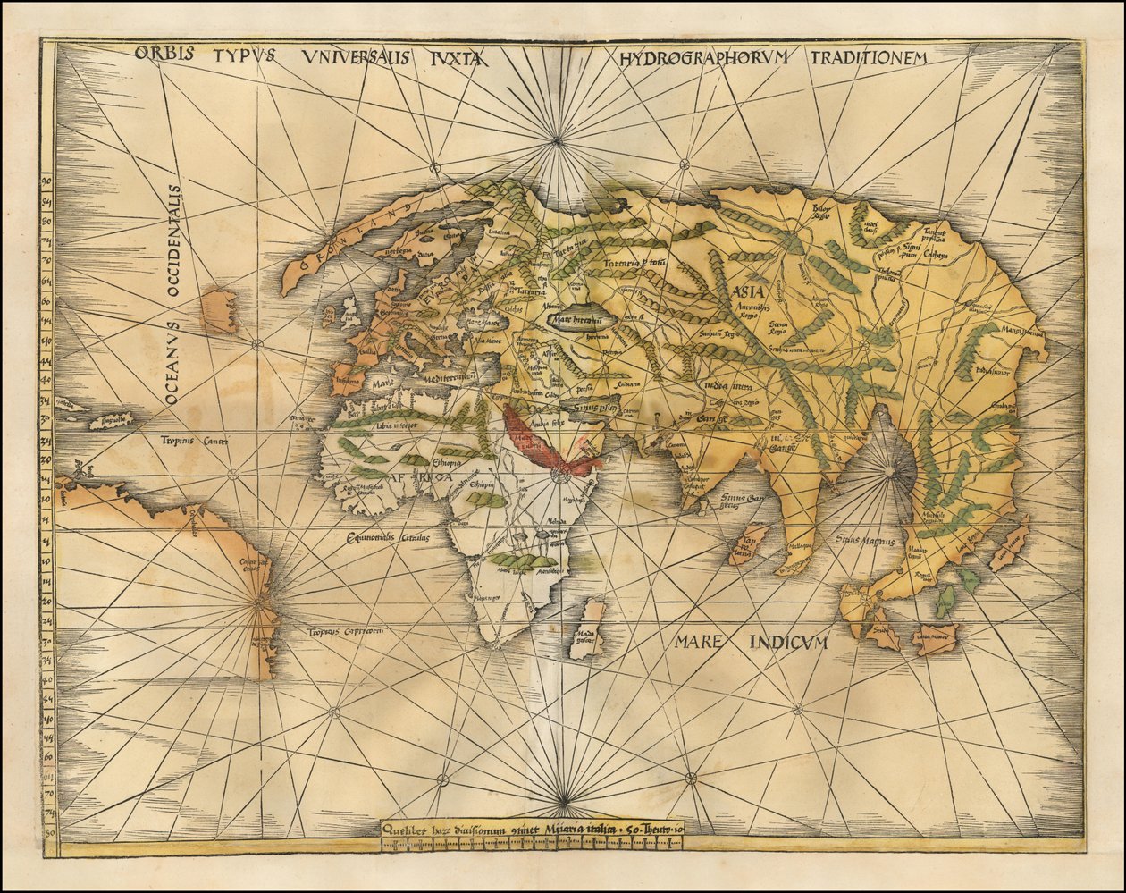 Weltkarte von 1513 von Martin Waldseemüller von Martin Waldseemuller
