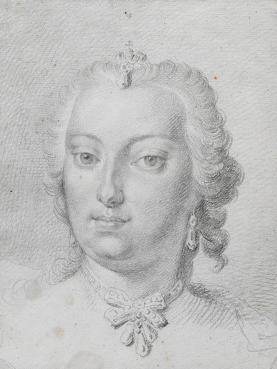 Maria Theresia 1741 Zeichnung von Martin van Meytens