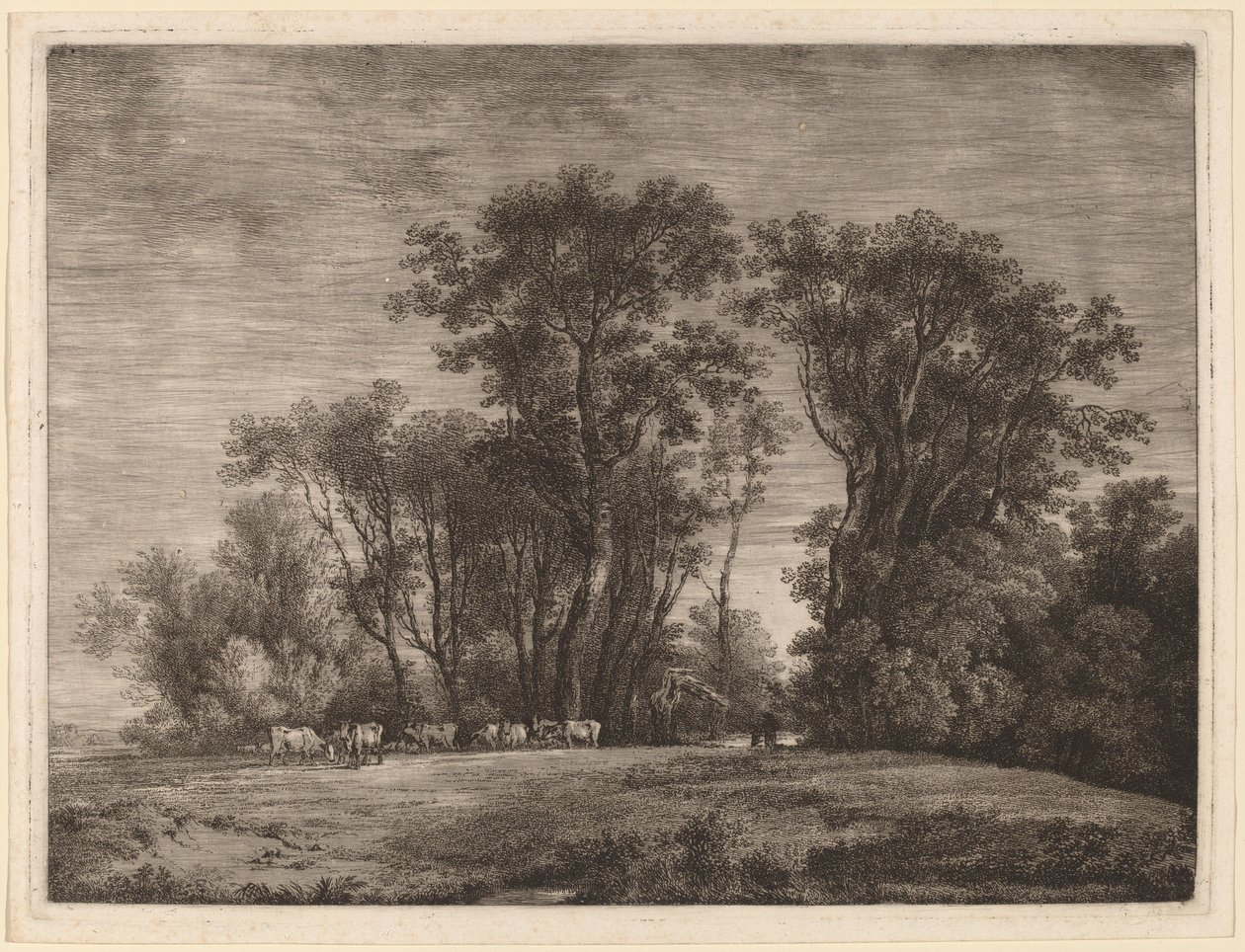 Eine Wiese mit Vieh am Waldrand von Martin von Molitor