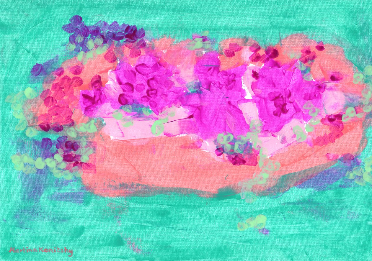 Blumenkorb mit Rosen von Martina Konitzky