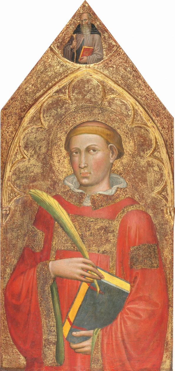 Diakon Heiliger, mit Heiliger Antonius Abt [rechtes Panel] von Martino di Bartolomeo