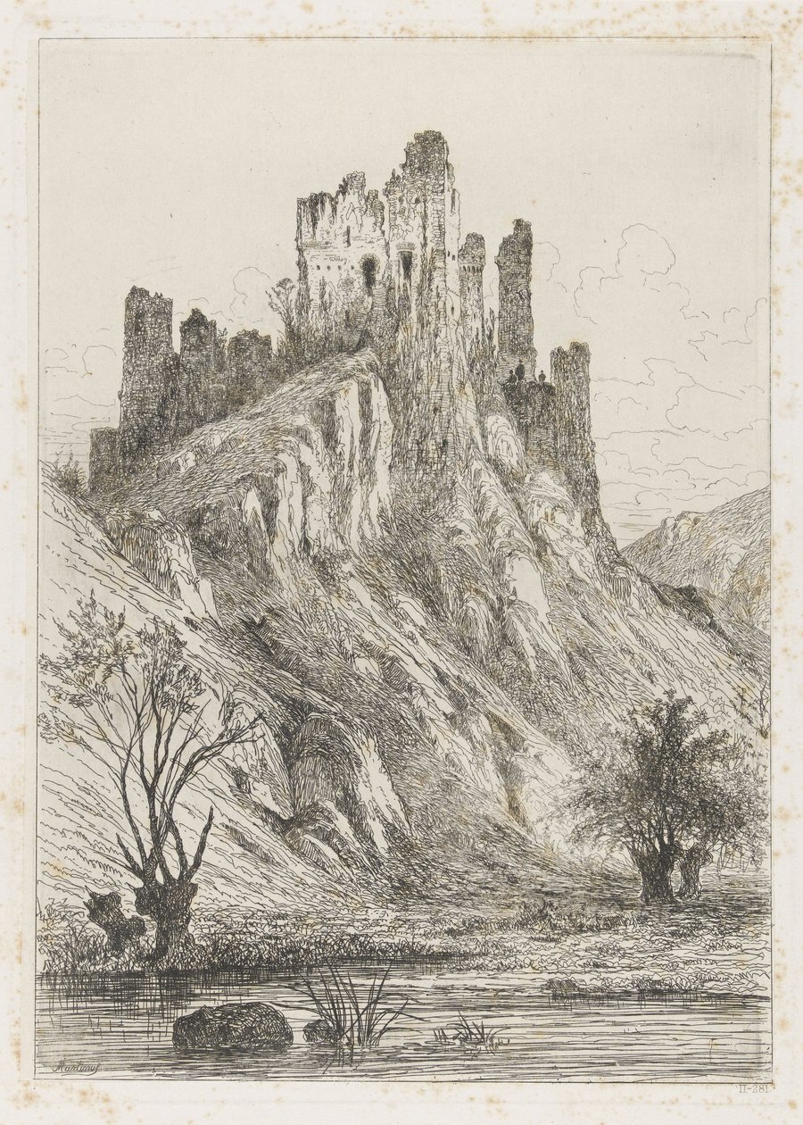 Ruine der Burg Montaigle von Martinus Antonius Kuytenbrouwer jr.