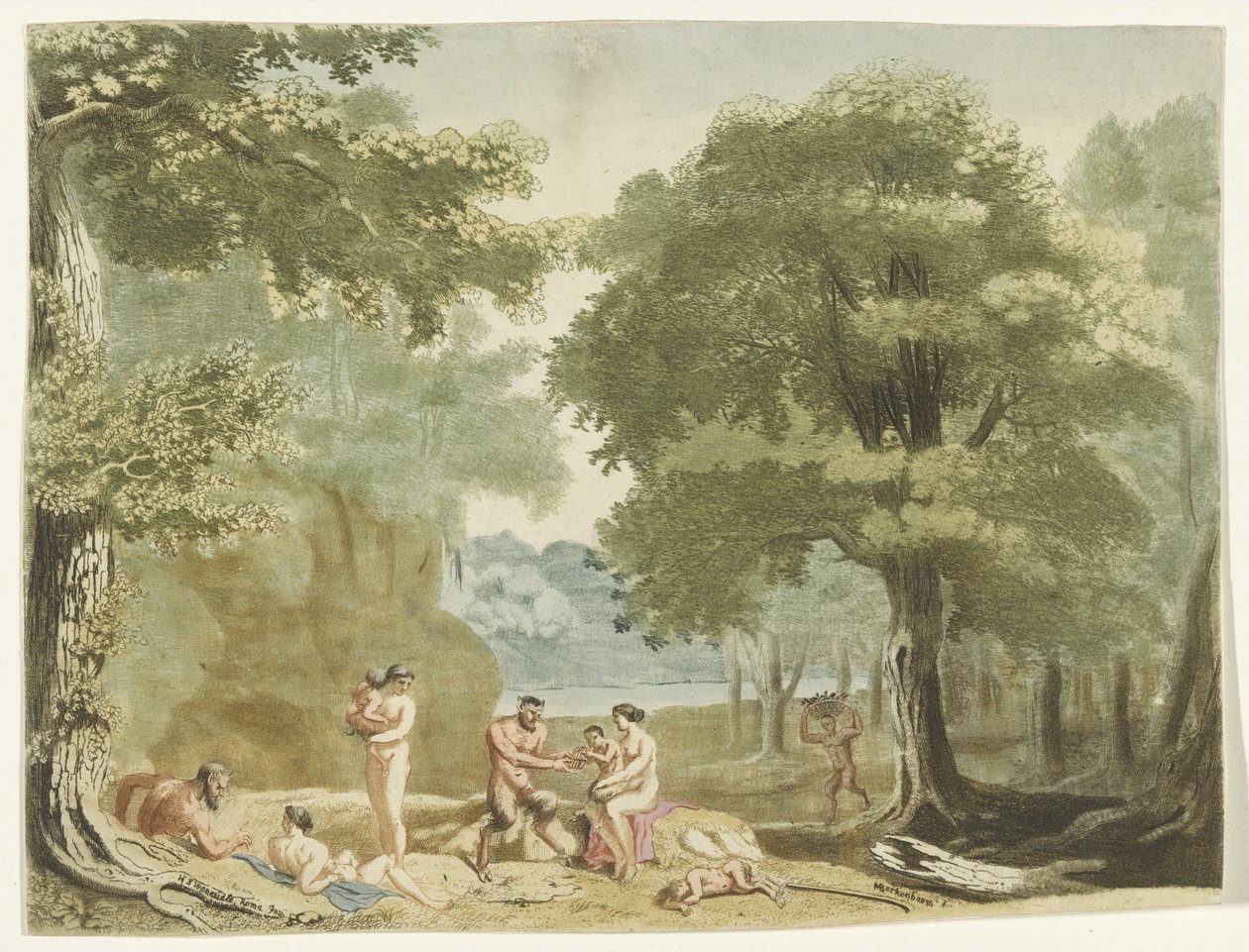 Nymphen und Satyrn in einer Landschaft