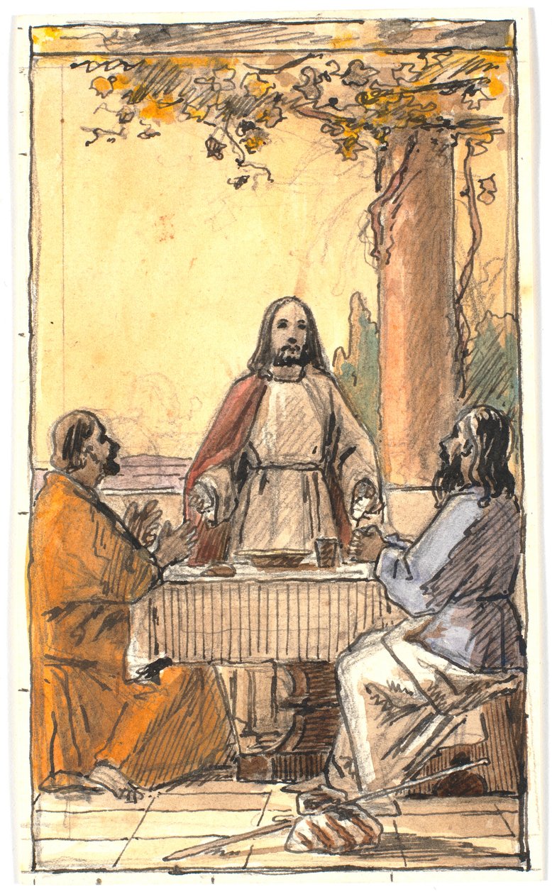 Christus und die zwei Jünger in Emmaus von Martinus Rørbye