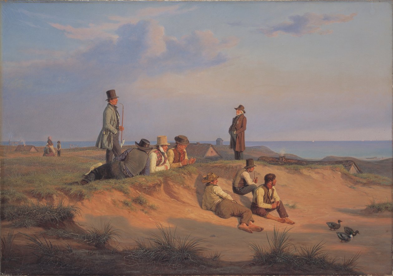 Männer von Skagen an einem Sommerabend bei gutem Wetter von Martinus Rørbye