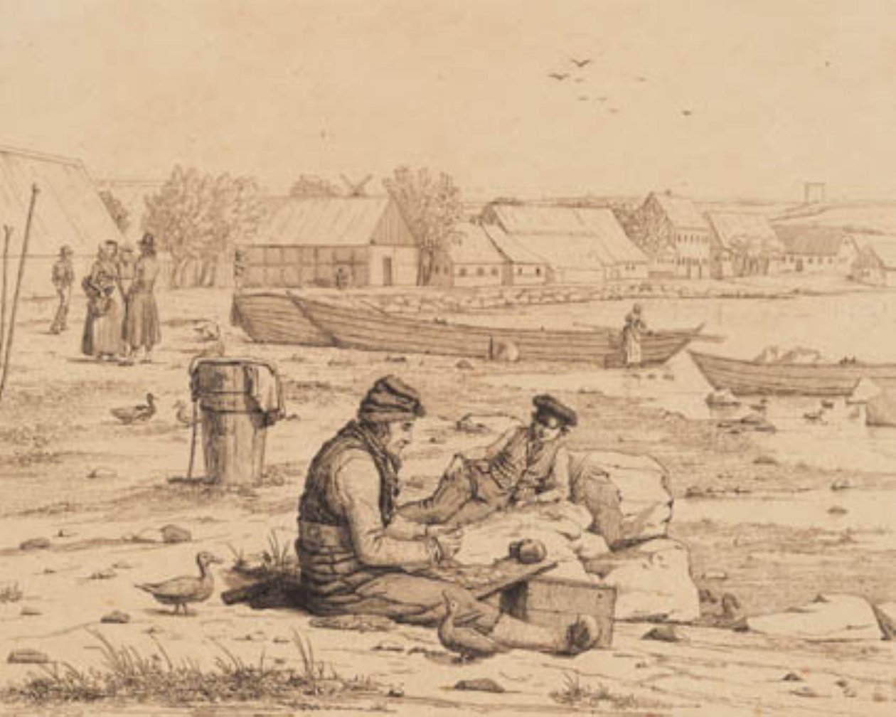 Strandstraße in Thisted. 1830 von Martinus Rørbye