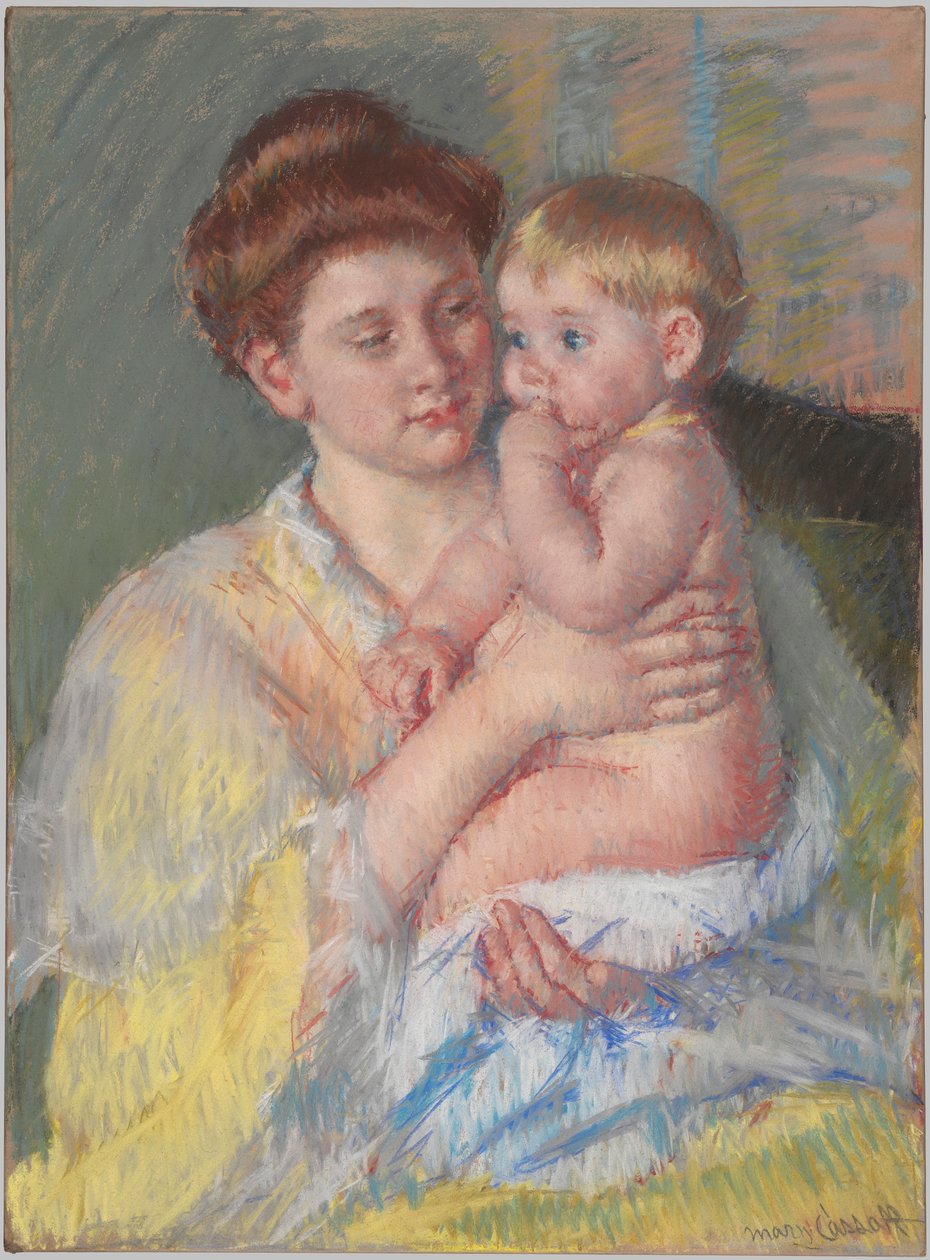 Baby John mit Zeigefinger im Mund von Mary Cassatt