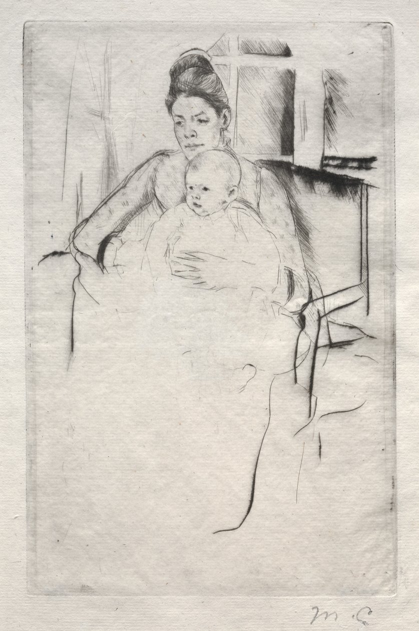 Mrs. Gardner Cassatt und ihr Baby sitzen nahe einem Fenster, ca. 1887 von Mary Cassatt
