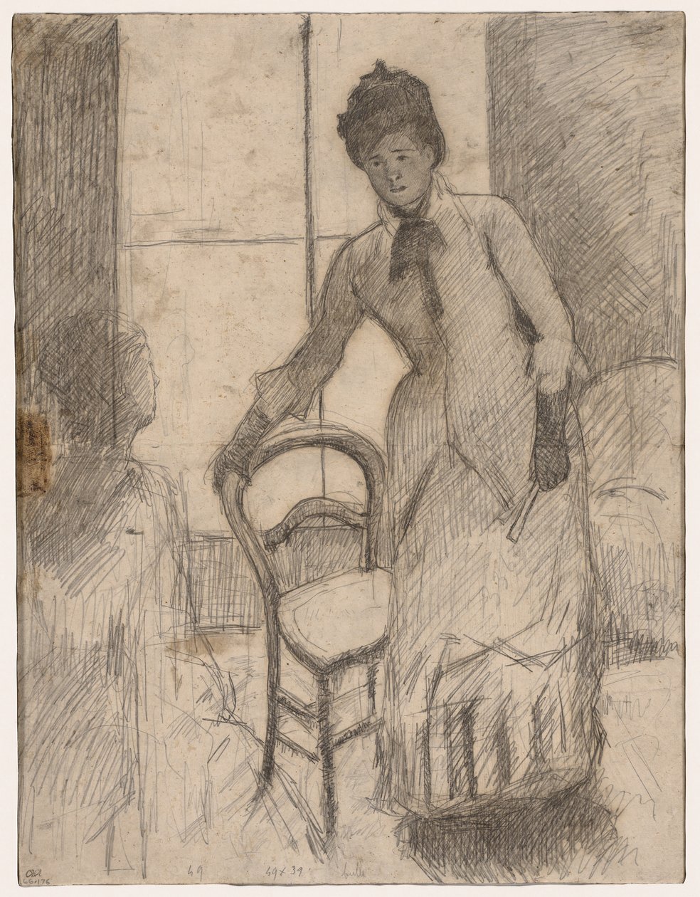 Der Besucher recto, Der Besucher verso, ca. 1881 von Mary Cassatt