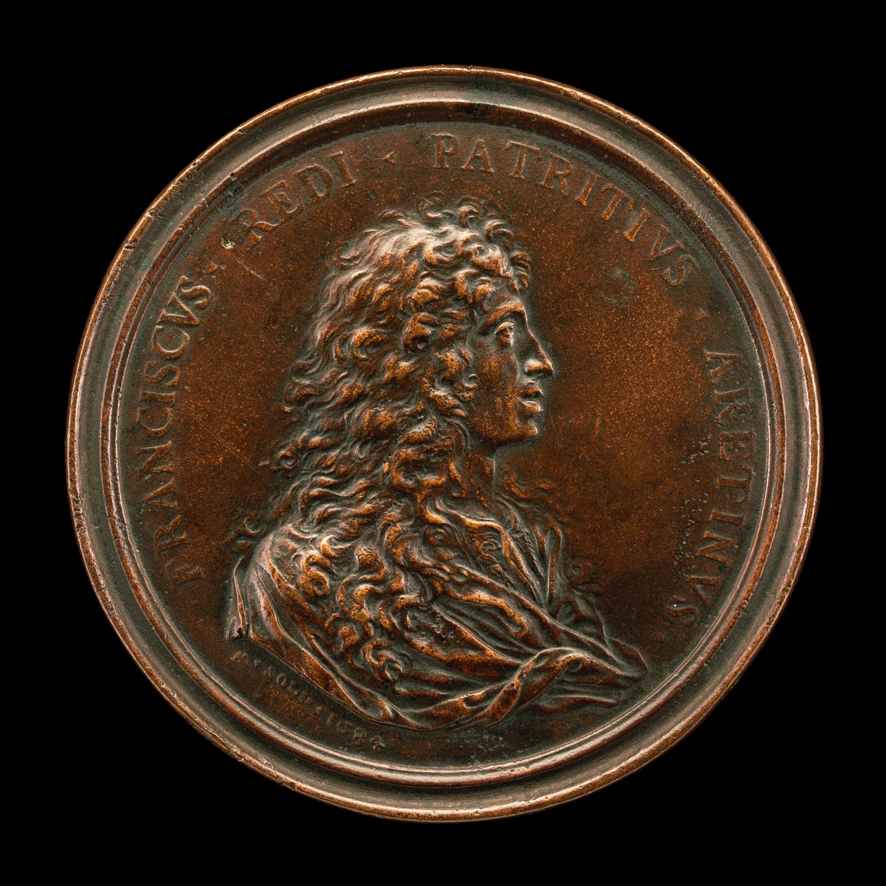 Francesco Redi, 1626-1697, Arzt und Wissenschaftler [Vorderseite], 1684 von Massimiliano Soldani