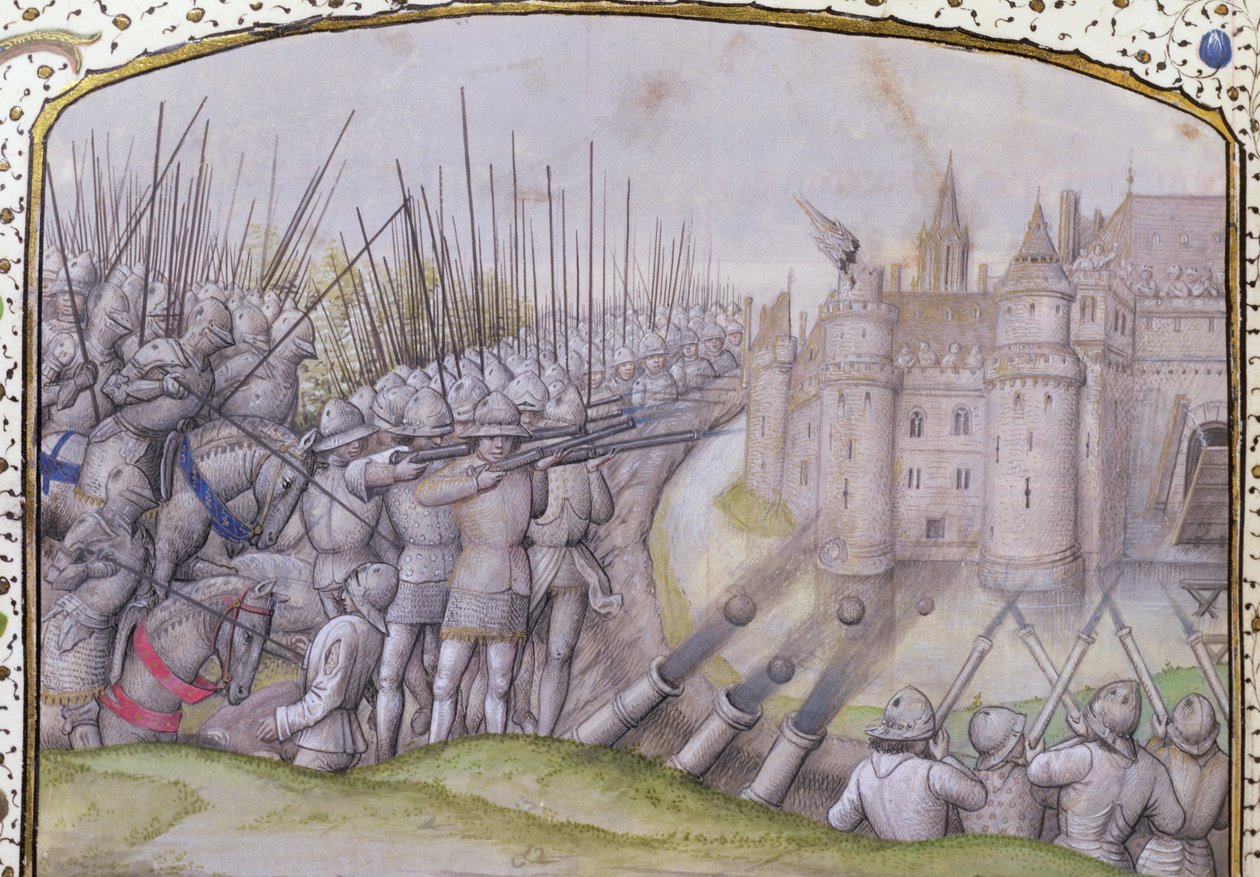 Ms 659 f.271 r. Die Schlacht von Avray im Jahr 1364, 1477 von Master of Mary of Burgundy