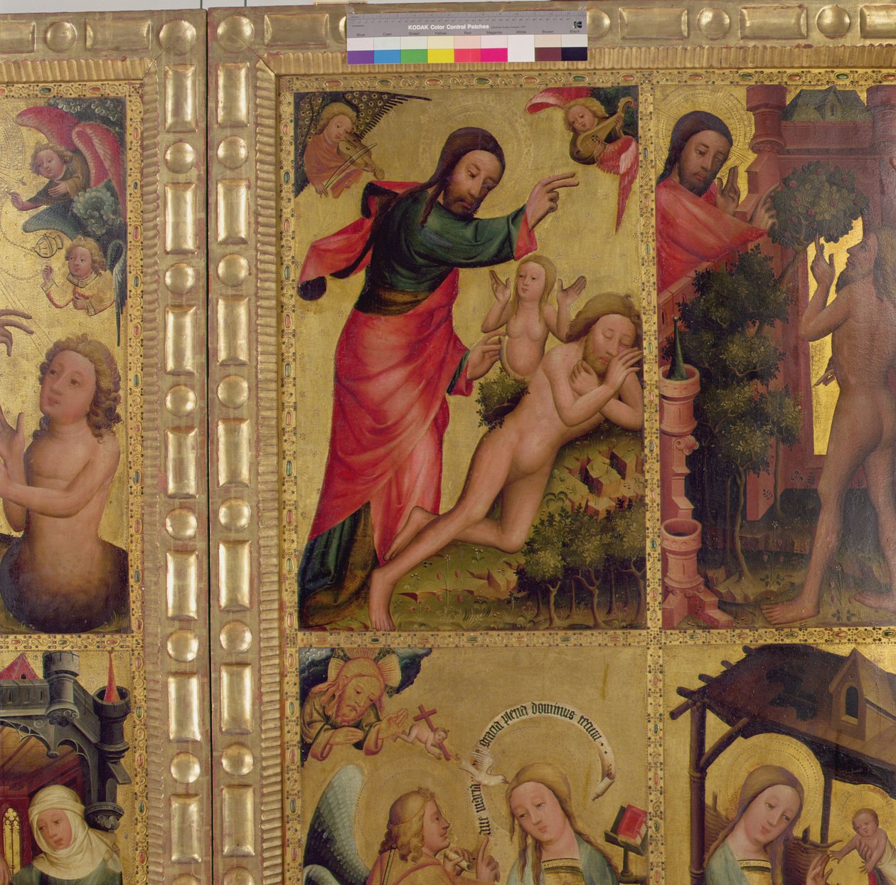 Die Erschaffung Evas, ein Panel vom Grabower Altar, dem Hochaltar von St. Petri in Hamburg von Master Bertram of Minden