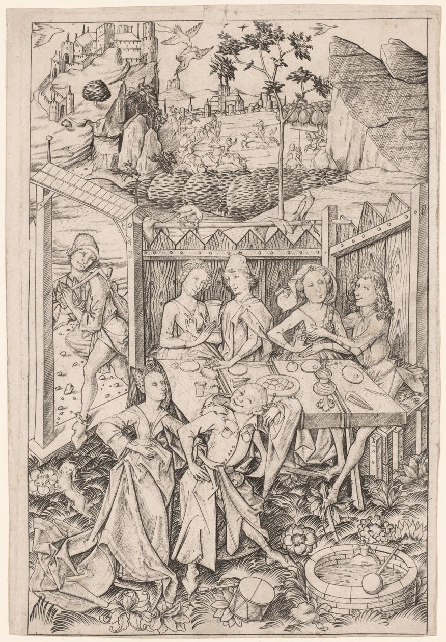 Der Garten der Liebe Große Platte, um 1465 von Master E. S.
