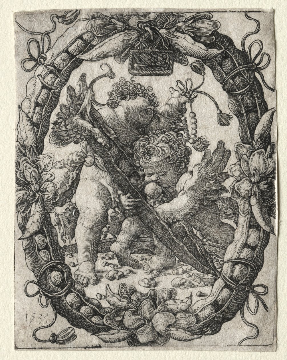 Die Erbsenschote, 1533 von Master H. L.: Kunstdruck kaufen