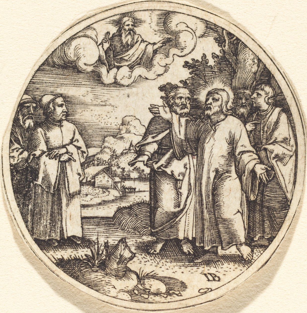 Christus mit drei seiner Apostel von Master IB
