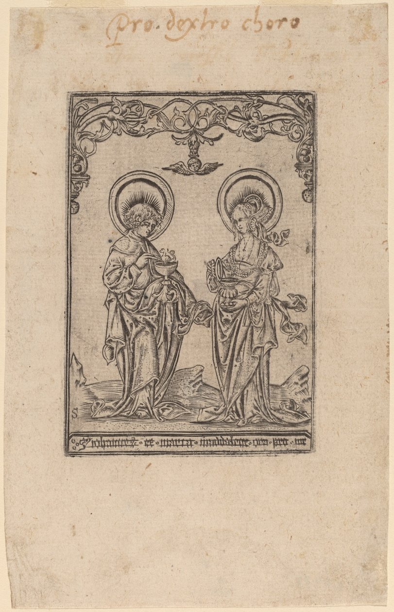 Heilige Maria Magdalena und Heiliger Johannes der Evangelist von Master S