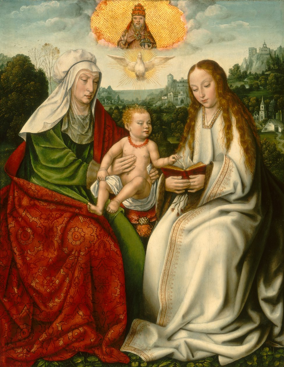 Heilige Anna mit der Jungfrau und dem Christuskind von Master of Frankfurt