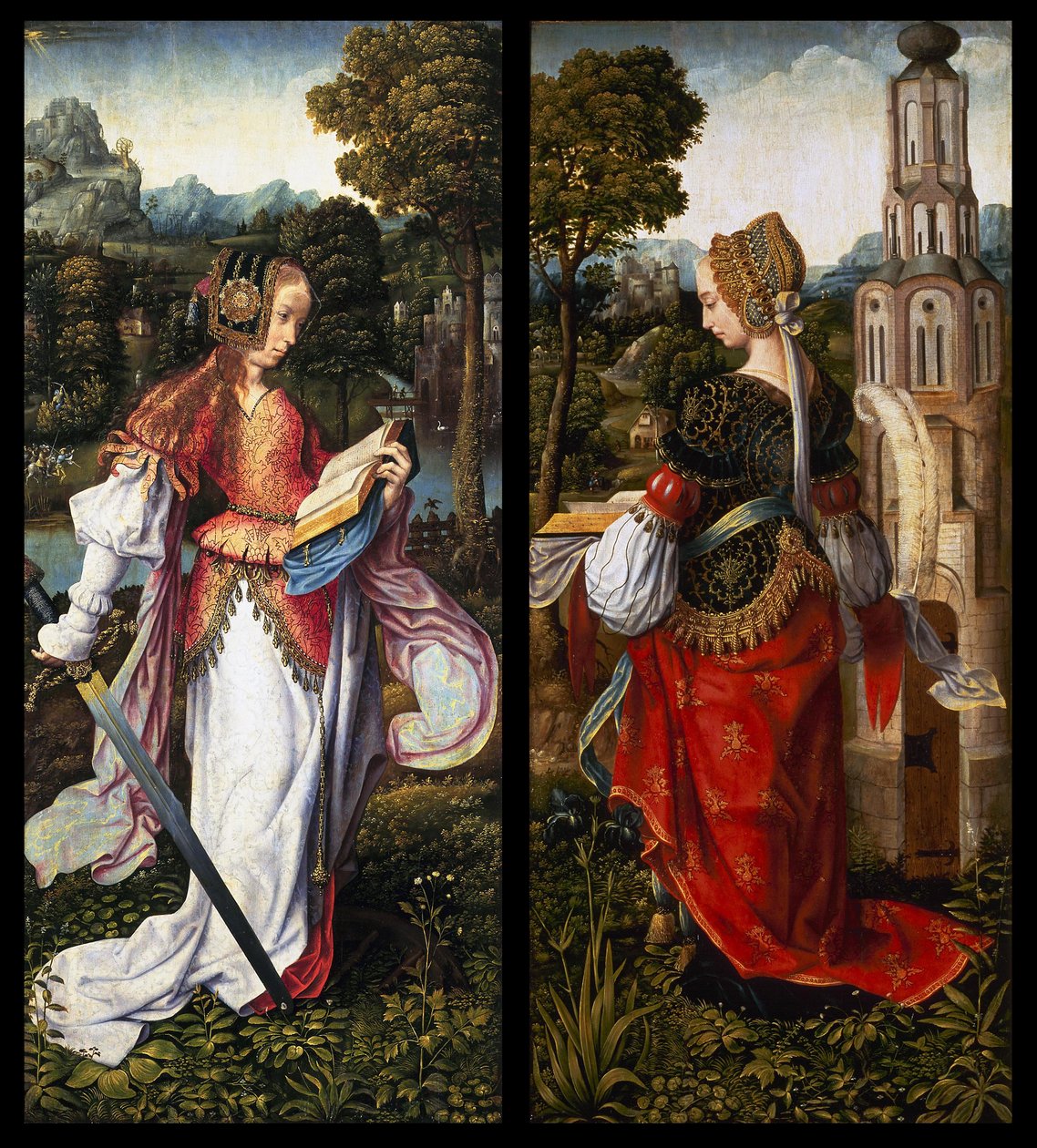 Heilige Katharina und Barbara von Master of Frankfurt