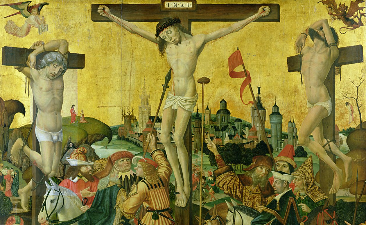 Die Kreuzigung, um 1500 (Detail) von Master of Hamburg