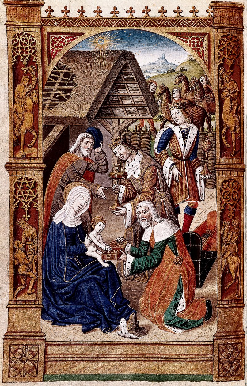 Die Anbetung der Heiligen Drei Könige (Miniatur) von Master of Jacques de Besançon