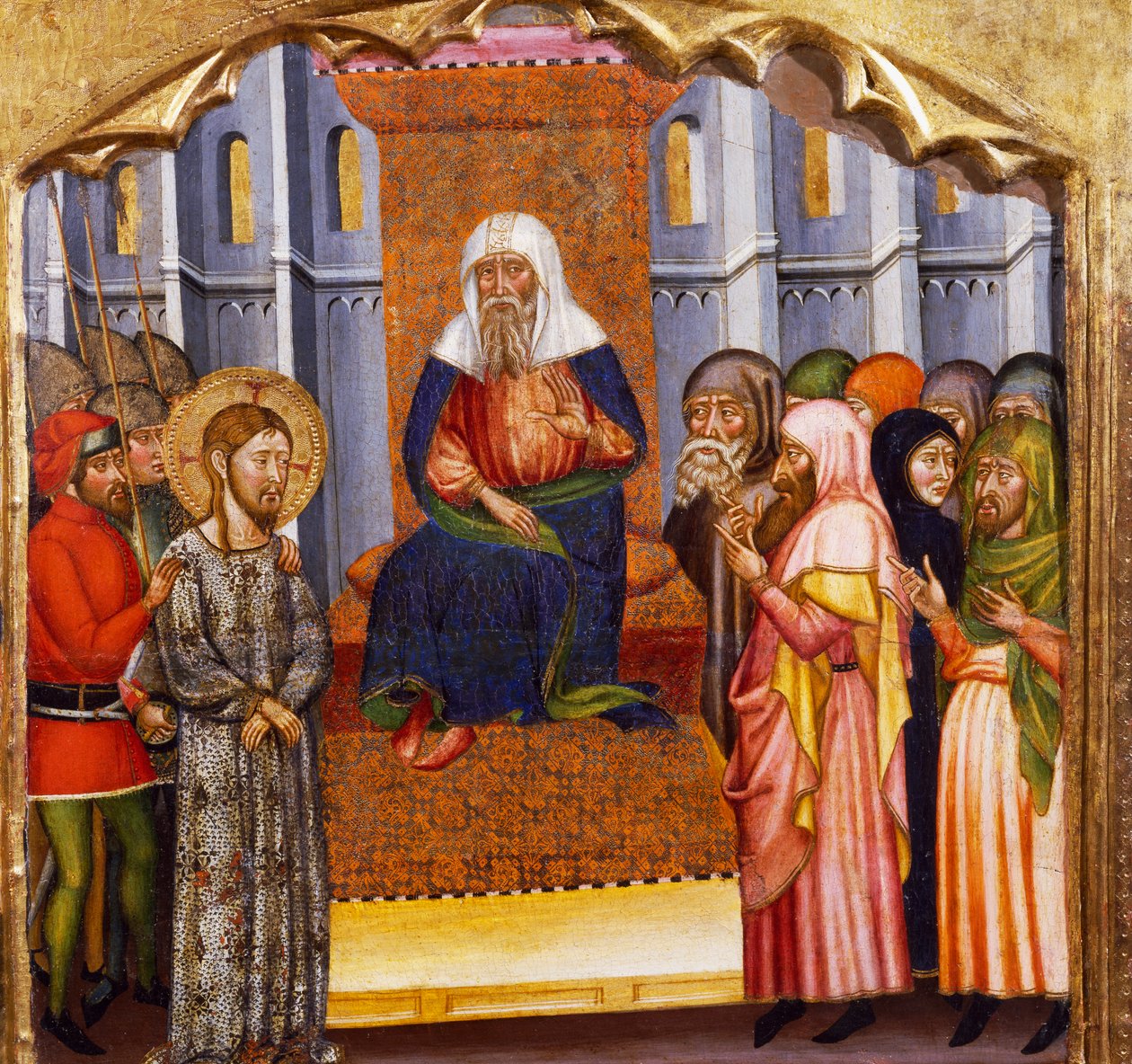 Der Prozess Jesu, von Meister von Rubio, Predella des Altars der Kirche Santa Maria, Rubio, Gemälde auf Holz von Master of Rubió