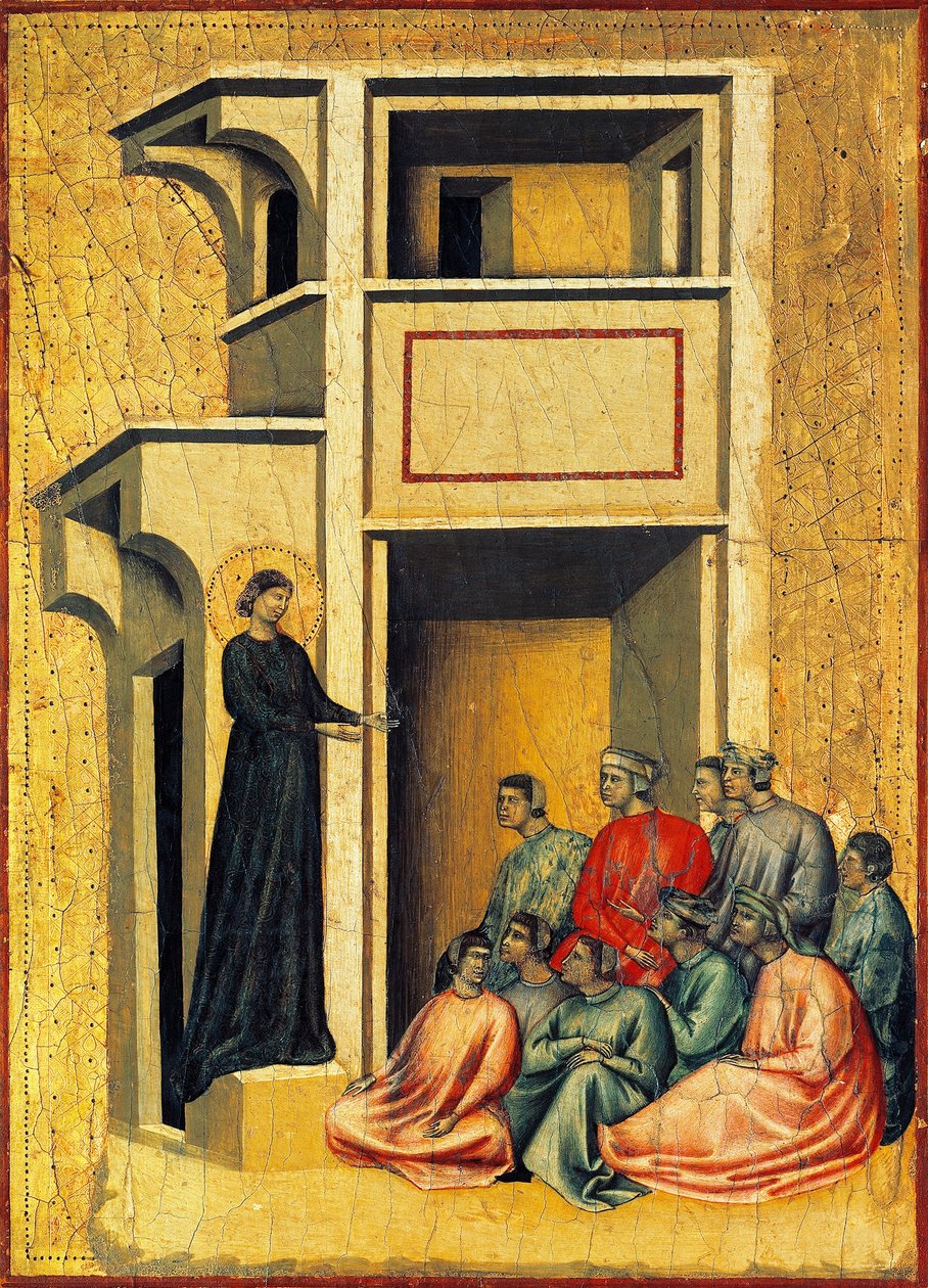 Heilige Cäcilia bekehrt Soldaten des Präfekten, (Detail) von Master of Saint Cecilia