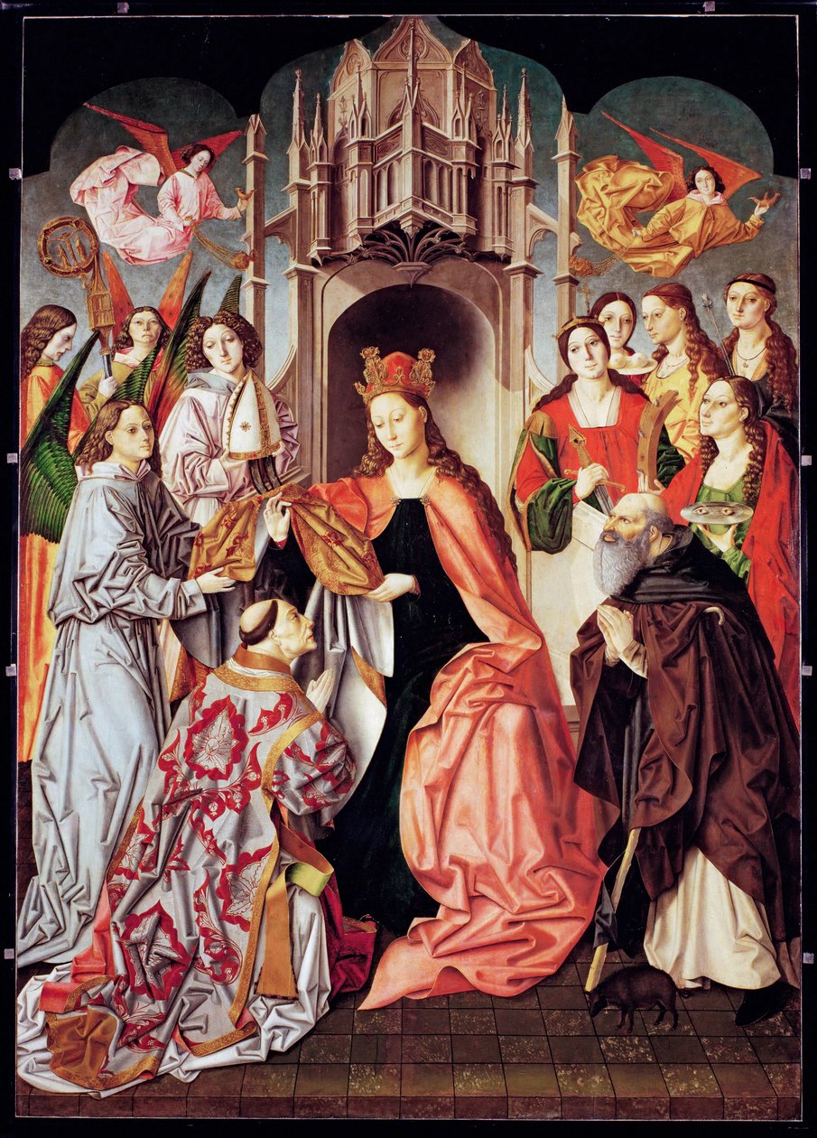 Die Auflegung der Kasel an den heiligen Ildenfonse von Master of San Ildefonso