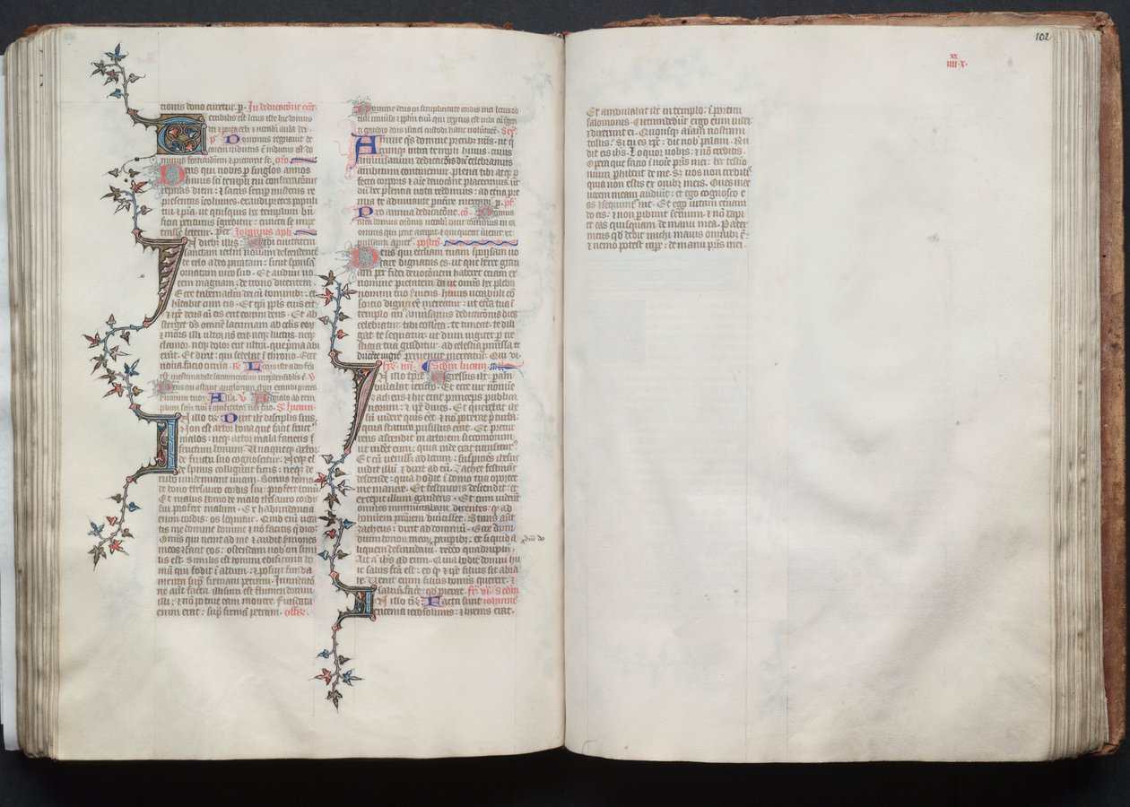 Das Gotha-Missale: Fol. 101v, Text, ca. 1375 von Master of the Boqueteaux