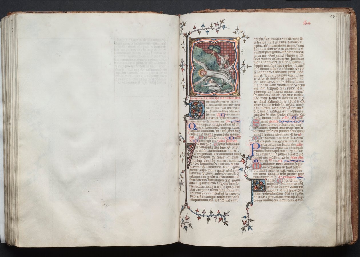 Das Gotha Missale: Fol. 102v, Text von Master of the Boqueteaux