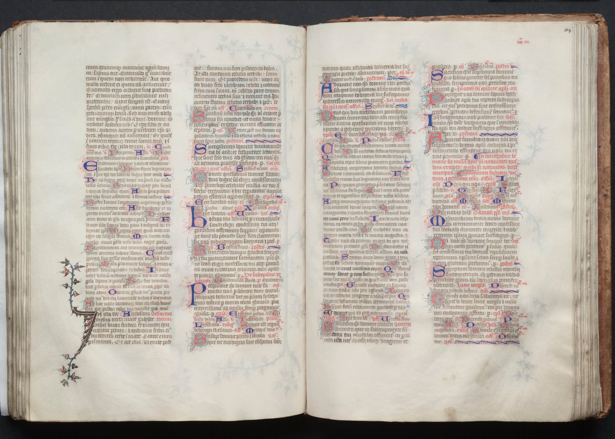 Das Gotha-Missale: Fol. 104r, Text, ca. 1375 von Master of the Boqueteaux