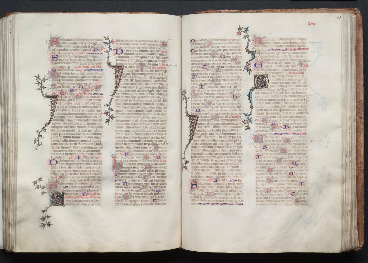 Das Gotha Missale: Fol. 104v, Text, um 1375 von Master of the Boqueteaux