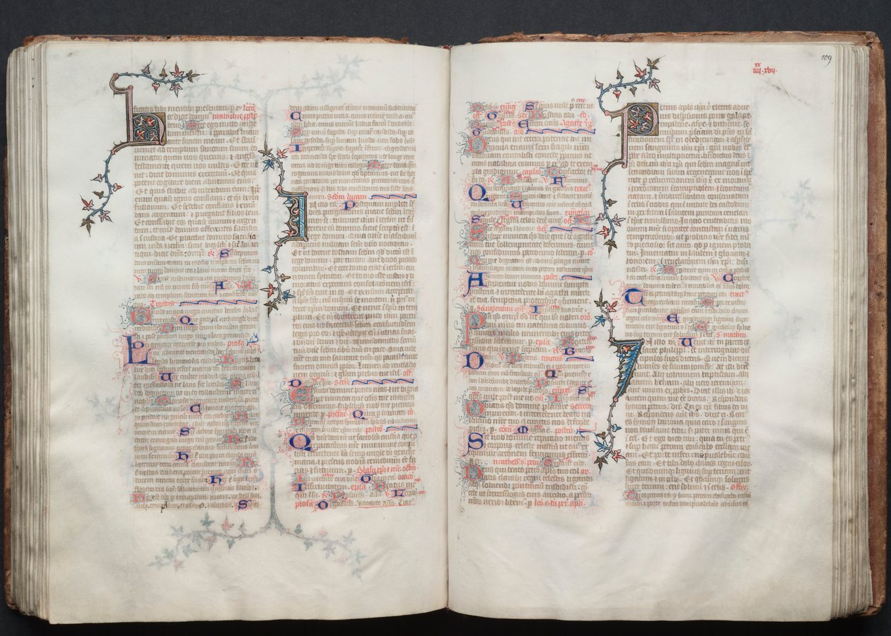 Das Gotha Missale: Fol. 109r, Text, ca. 1375 von Master of the Boqueteaux
