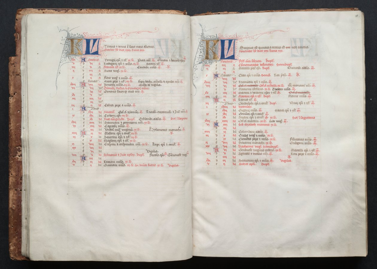 Das Gotha Missale: Fol. 10r, Text, um 1375 von Master of the Boqueteaux