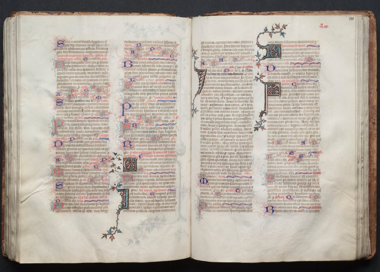 Das Gotha Missale: Fol. 110v, Text, ca. 1375 von Master of the Boqueteaux