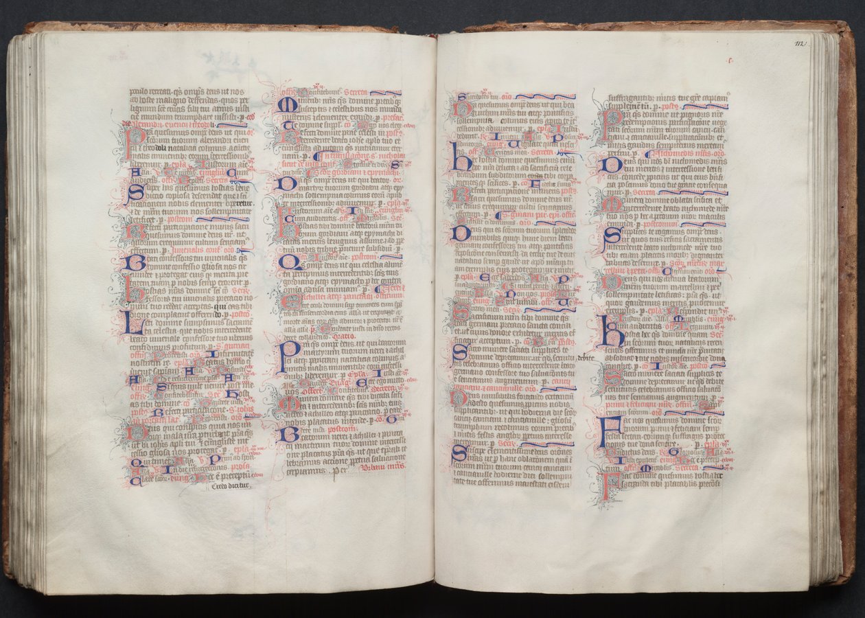 Das Gotha Missale: Fol. 112r, Text, ca. 1375 von Master of the Boqueteaux