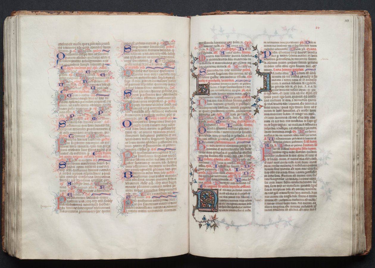 Das Gotha Missale: Fol. 112v, Text, ca. 1375 von Master of the Boqueteaux