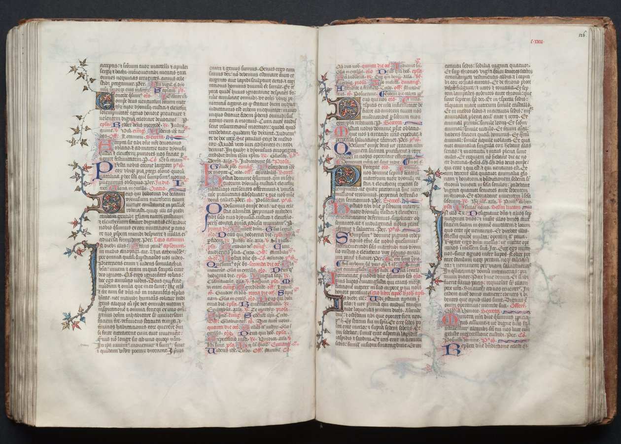 Das Gotha Missale: Fol. 125v, Text, ca. 1375 von Master of the Boqueteaux