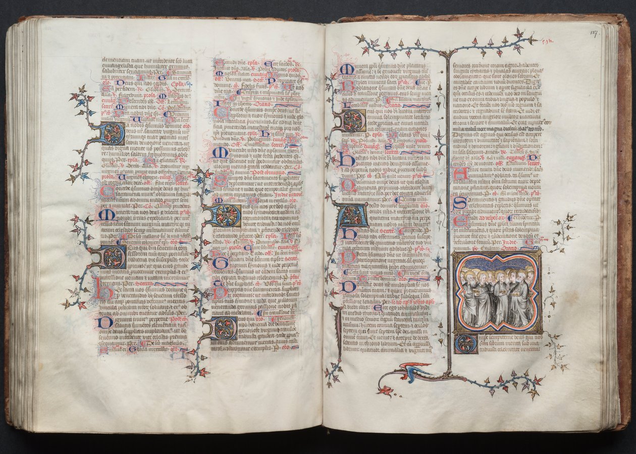 Das Gotha Missale: Fol. 126v, Text, ca. 1375 von Master of the Boqueteaux