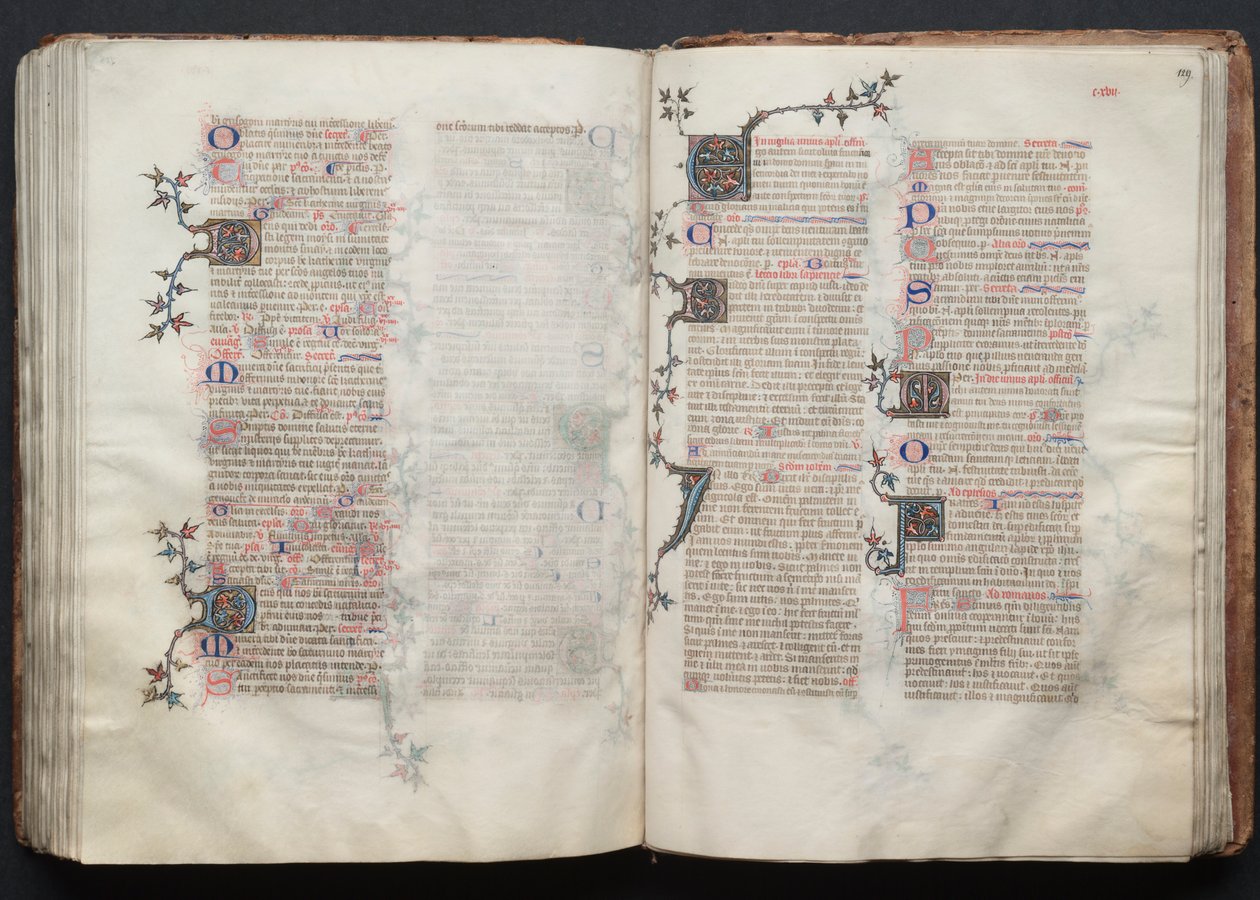 Das Gotha Missale: Fol. 129r, Text, ca. 1375 von Master of the Boqueteaux