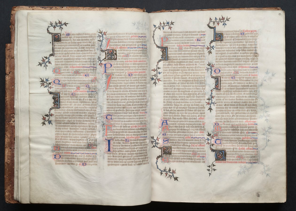Das Gotha Missale: Fol. 12v, Text, ca. 1375 von Master of the Boqueteaux