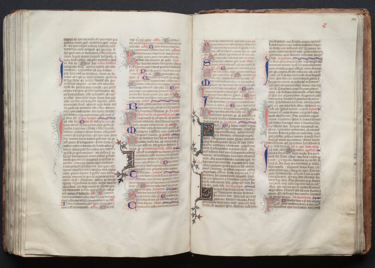 Das Gotha Missale: Fol. 131v, Text, ca. 1375 von Master of the Boqueteaux