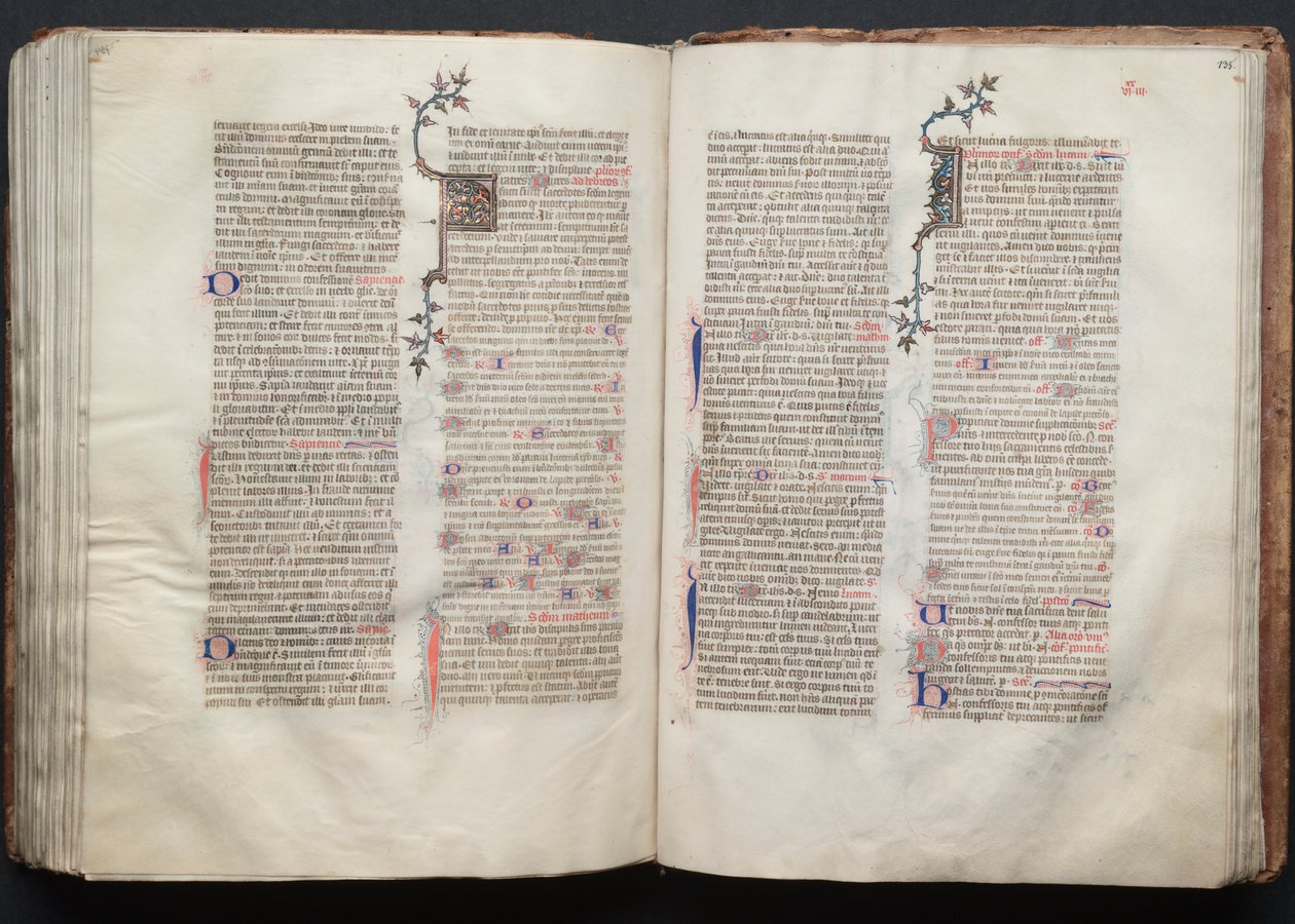 Das Gotha Missale: Fol. 135r, Text, ca. 1375 von Master of the Boqueteaux