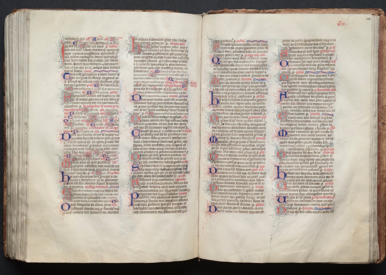 Das Gotha-Missale: Fol. 137v, Text, ca. 1375 von Master of the Boqueteaux