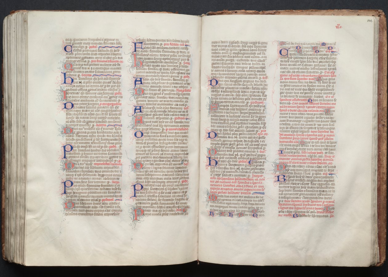 Das Gotha Missale: Fol. 141v, Text (ca. 1375) von Master of the Boqueteaux