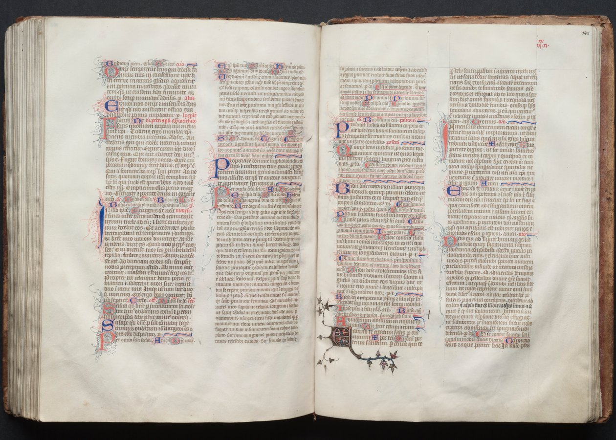 Das Gotha Missale: Fol. 143r, Text, ca. 1375 von Master of the Boqueteaux