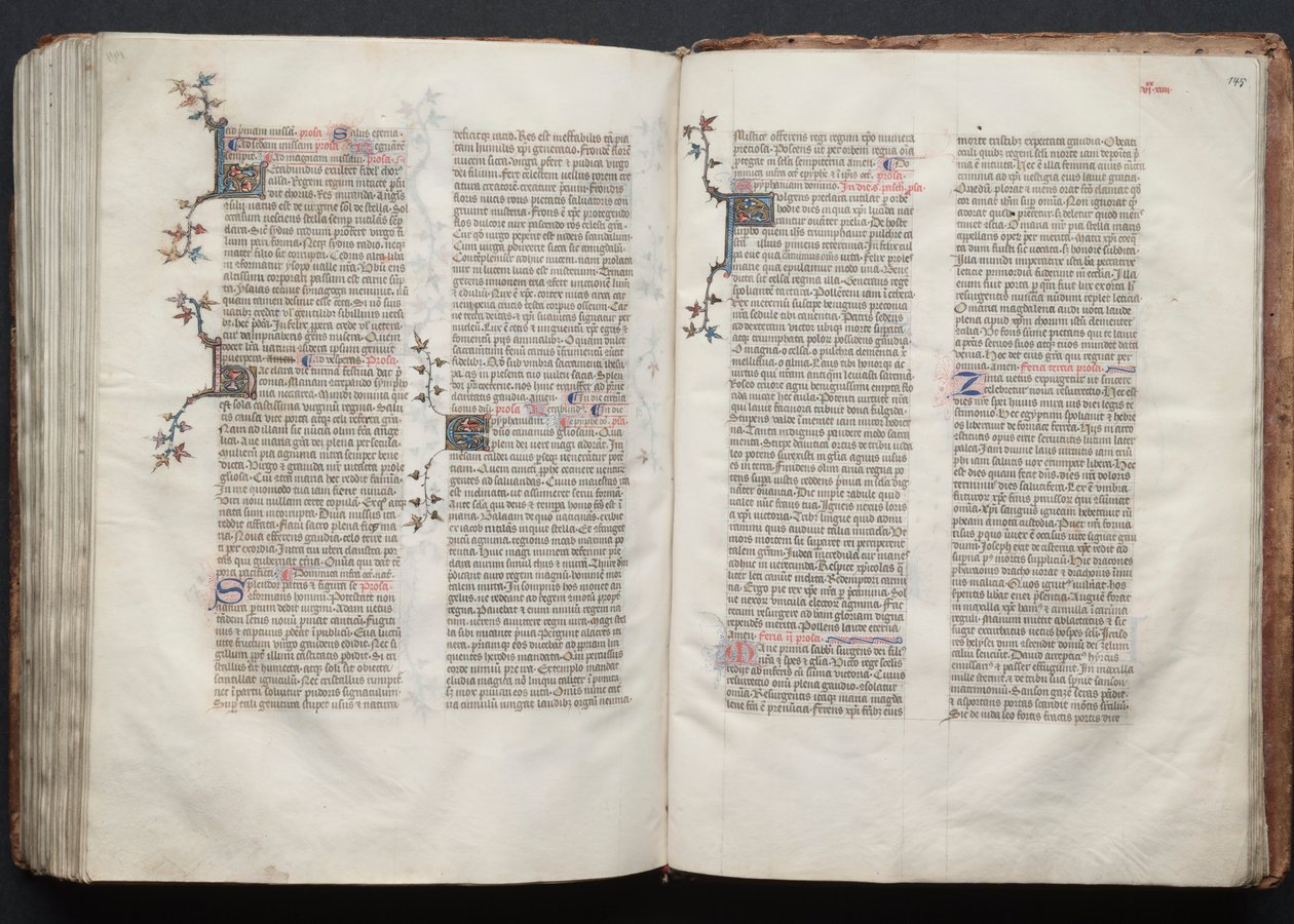 Das Gotha Missale: Fol. 144v, Text, ca. 1375 von Master of the Boqueteaux